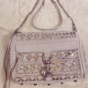 Rebecca Minkoff MAC Rare Aztec crossbody white and gold leather